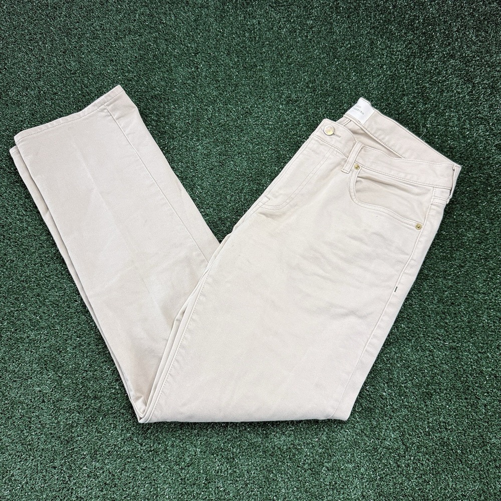 SID MASHBURN Men's Relaxed Regular Straight Denim Jeans Beige Size 33x32